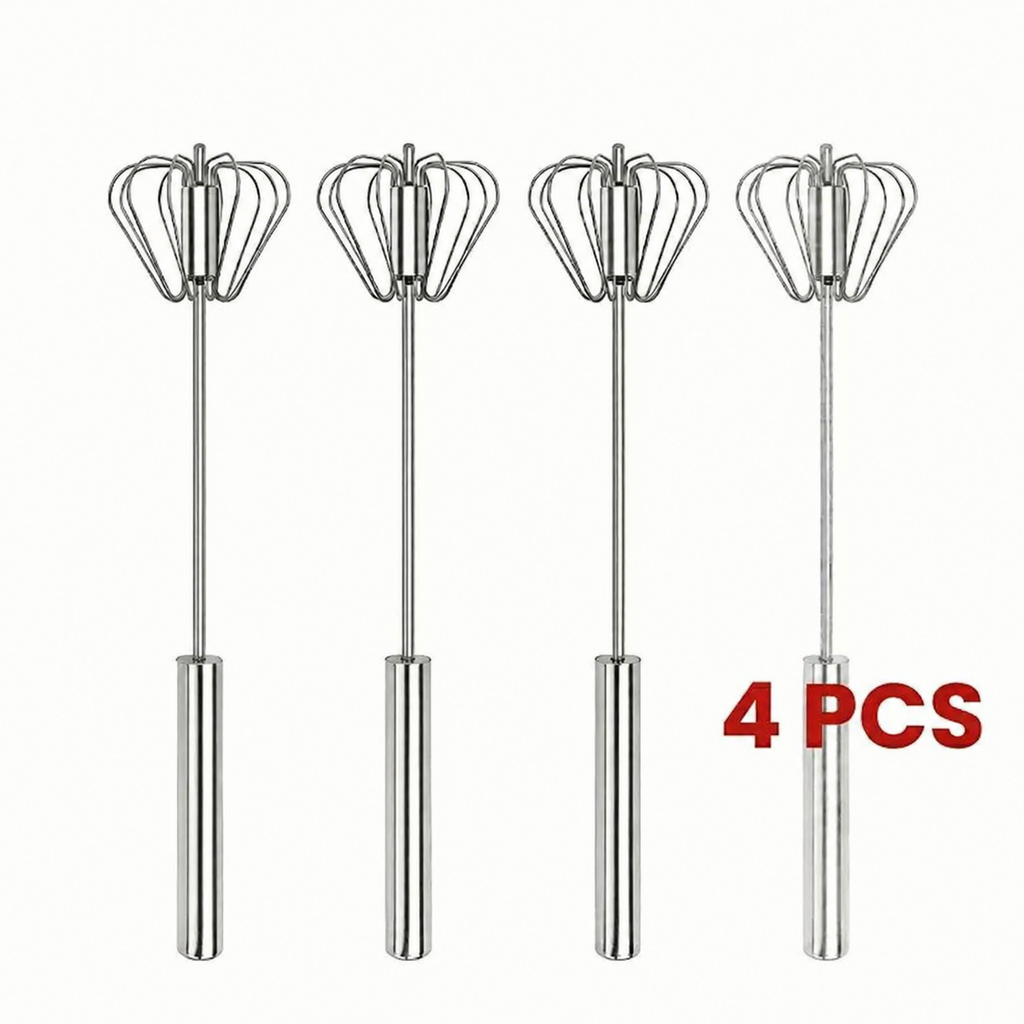 Stainless Steel Hand Push Rotary Whisk