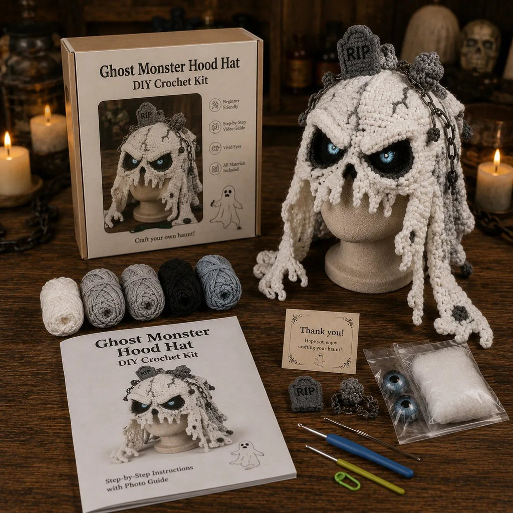 Halloween Monster Hood DIY Crochet Kit