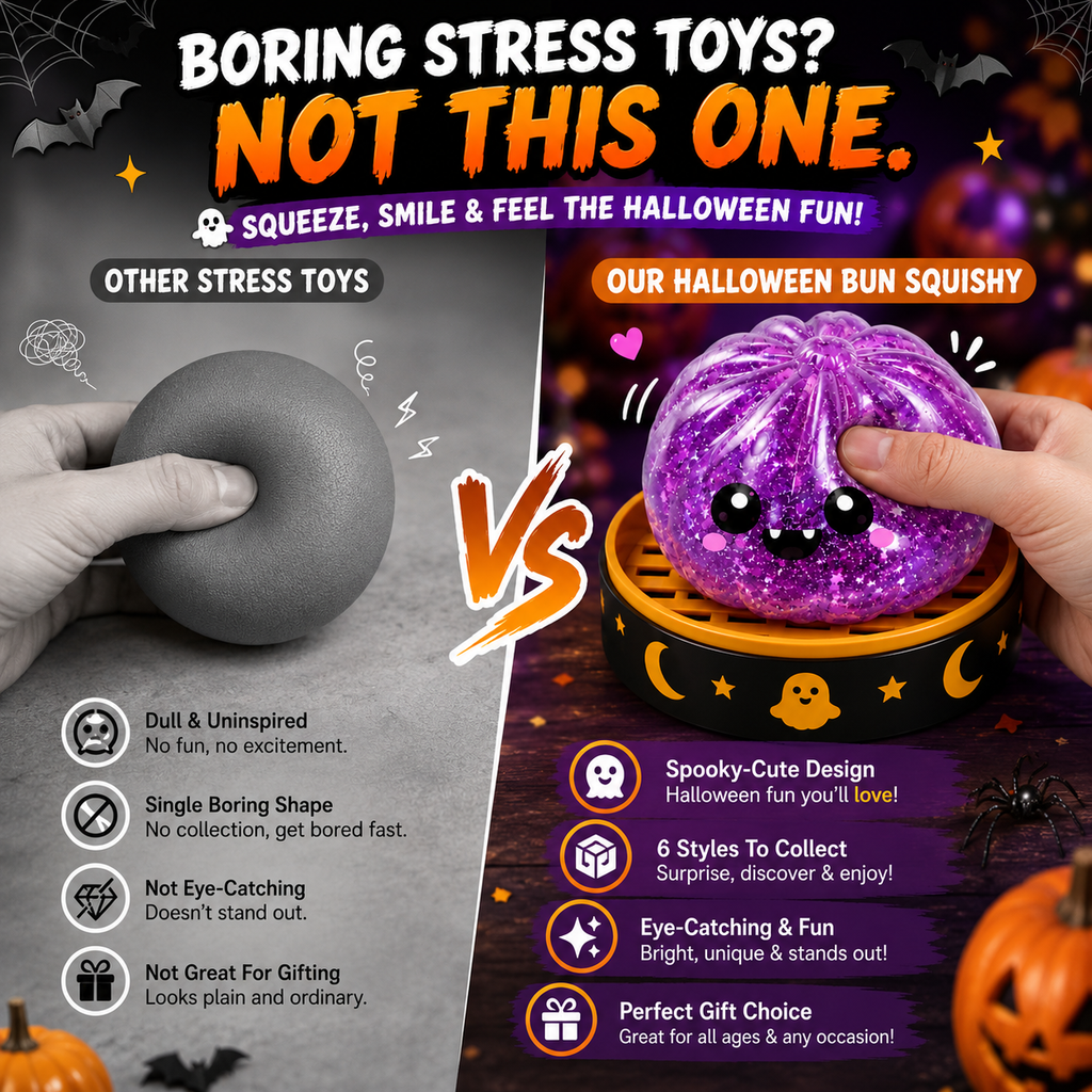 Halloween Steamed Bun Squishy Mystery Box Toy`