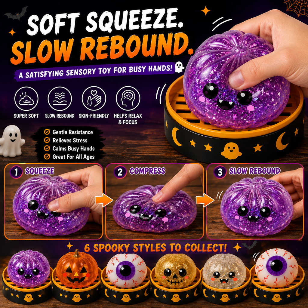 Halloween Steamed Bun Squishy Mystery Box Toy`