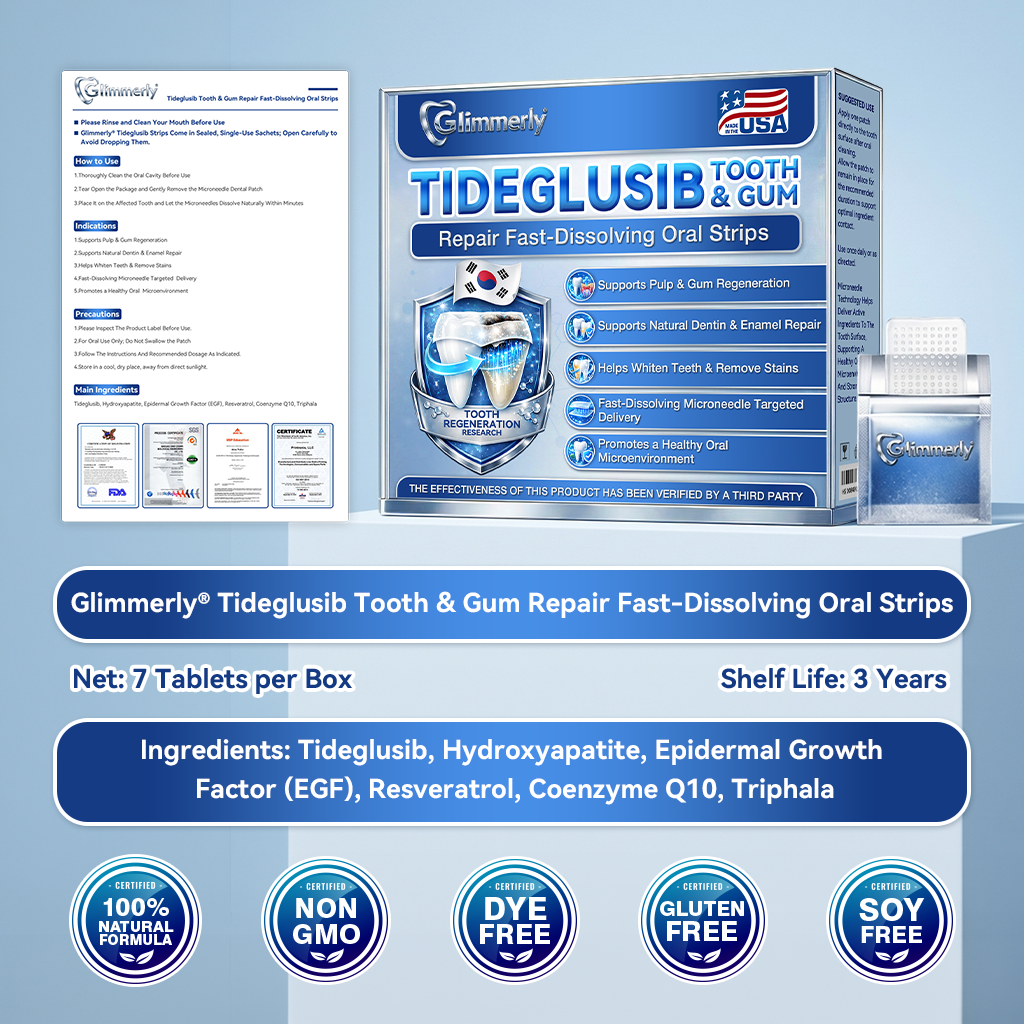 Glimmerly® 🦷 Tideglusib Fast‑Dissolving Tooth & Gum Repair Oral Strips