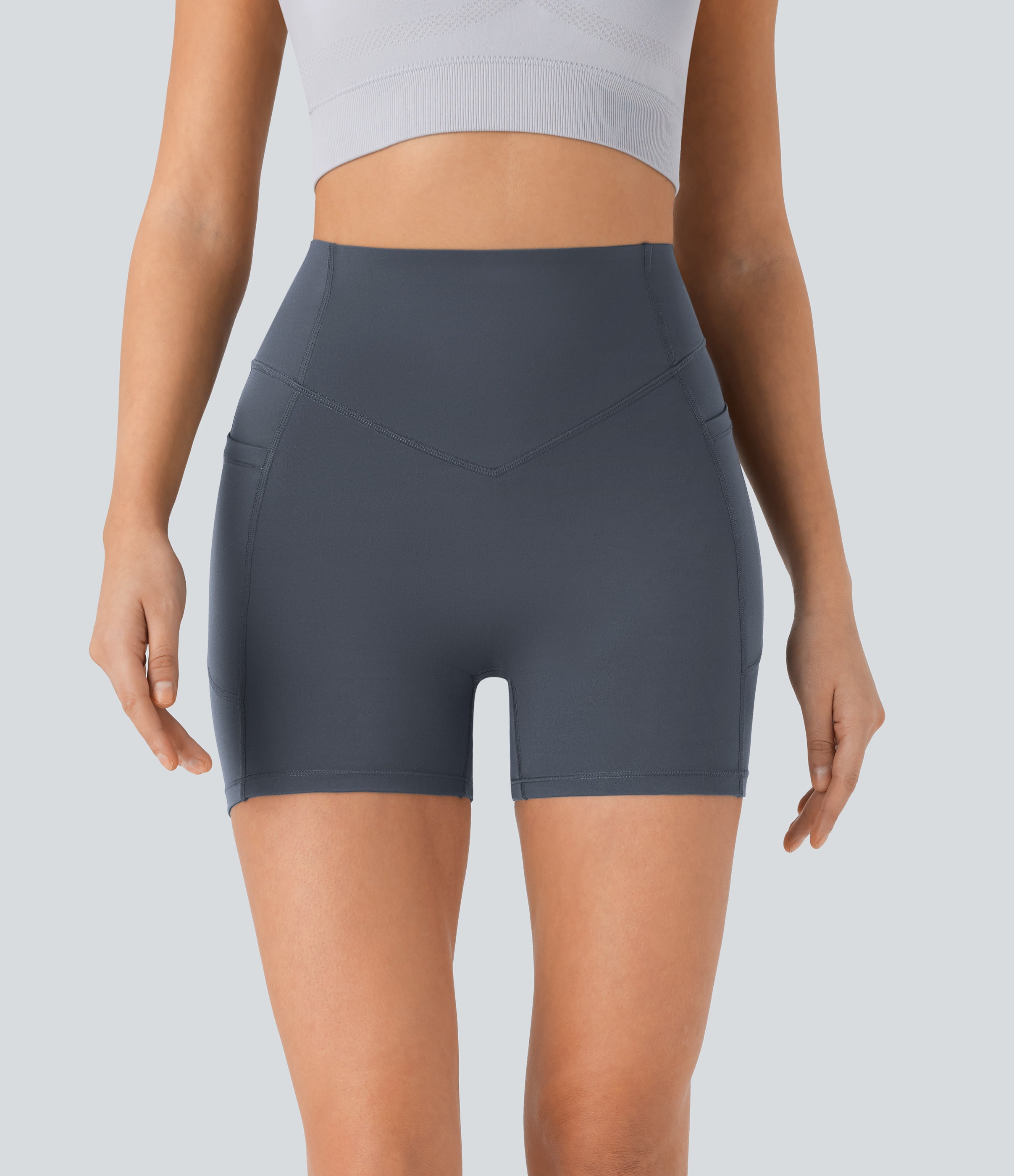 High Waisted Butt Lifting Tummy Control Shaping Workout Biker Shorts 5''