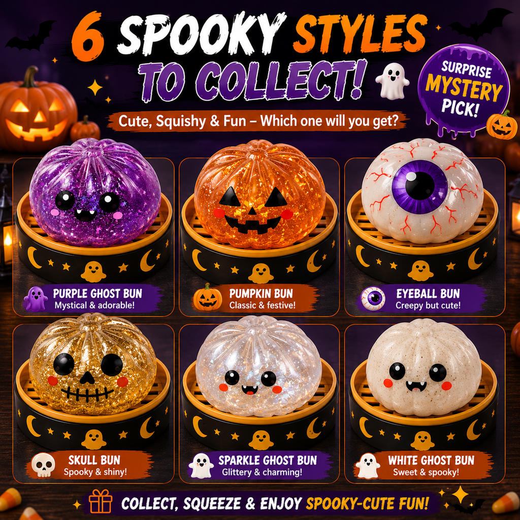 Halloween Steamed Bun Squishy Mystery Box Toy`