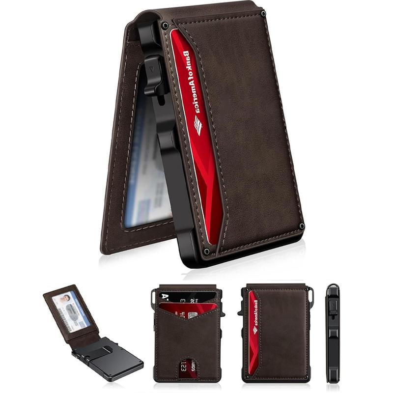 💼🔒BulkyWallet Saver One-Click RFID-Blocking Minimalist Wallet