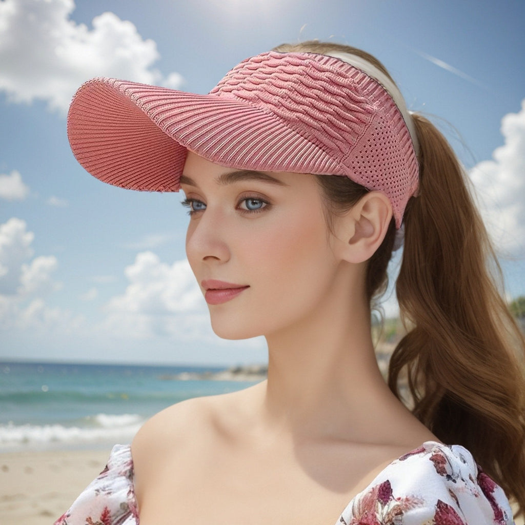 Women's High Ponytail Sun Visor Hat