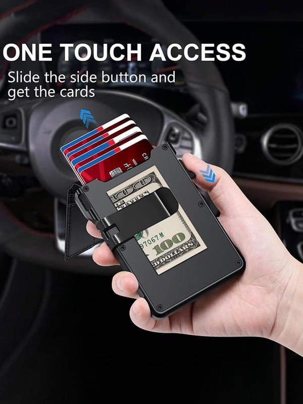 💼🔒BulkyWallet Saver One-Click RFID-Blocking Minimalist Wallet
