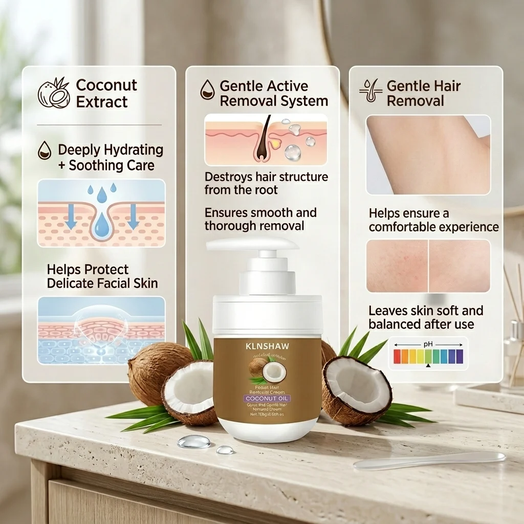Gentle Growth Inhibition: Coconut Hair Removal Cream