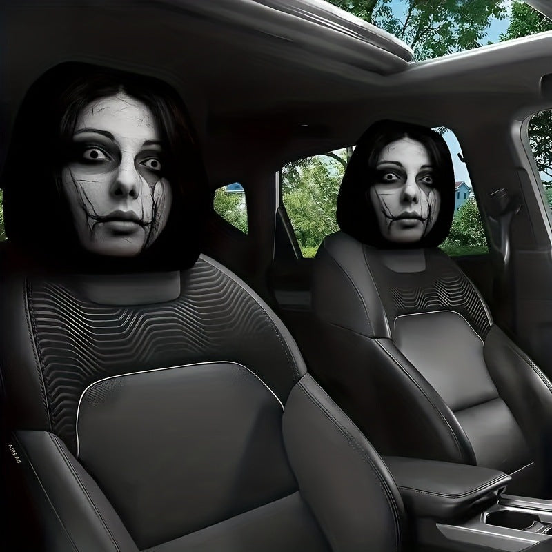 Halloween Funny Cartoon Car Headrest Covers – 2PCS