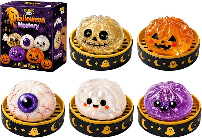 Halloween Steamed Bun Squishy Mystery Box Toy`
