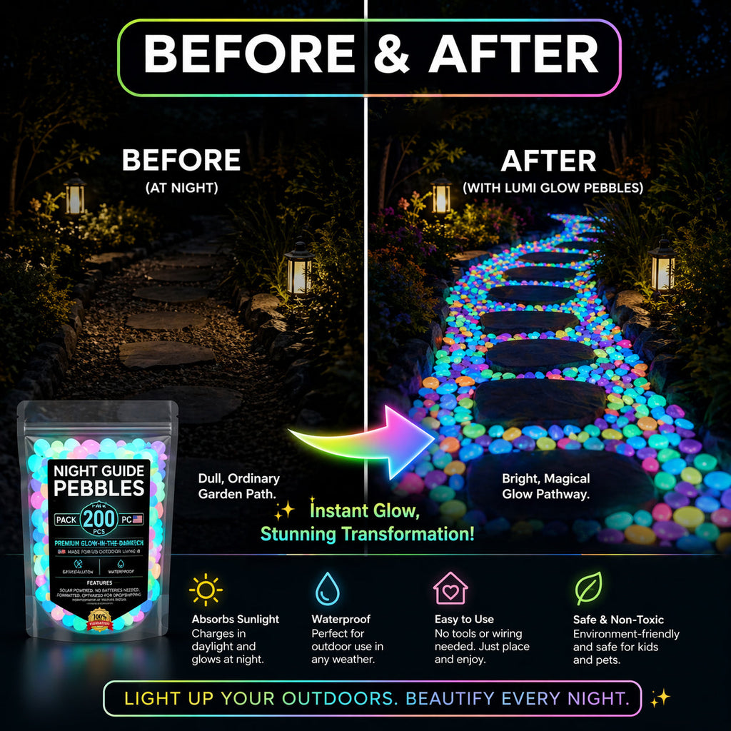 Colorful Glow-in-the-Dark Garden Stones
