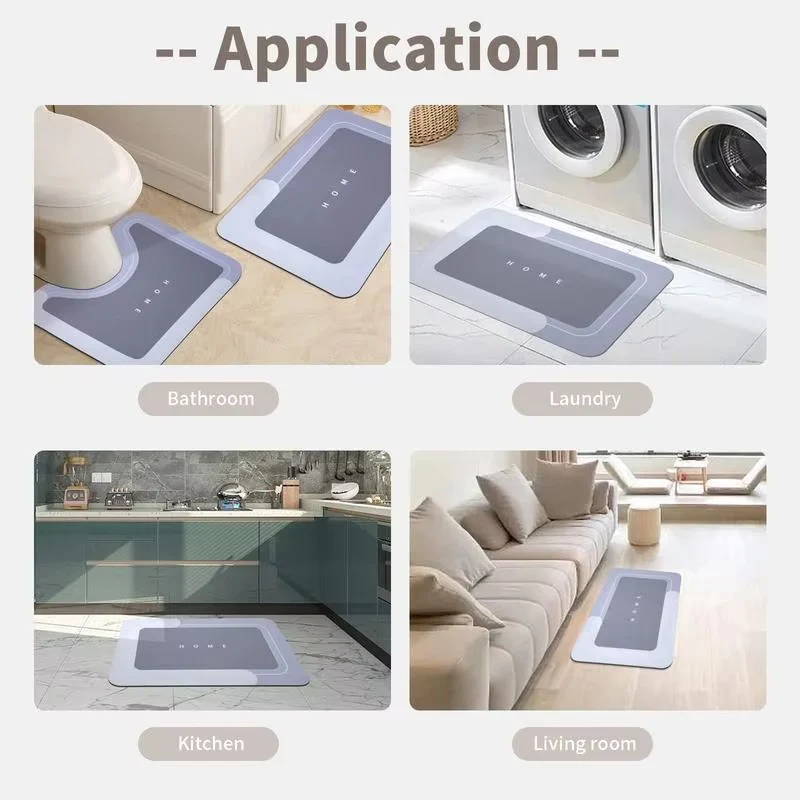 3 Piece Anti Slip Bathroom Mat Set