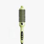 Green Blowout Boost Hair styling brush with digital display on a white background