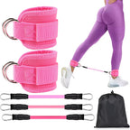 Adjustable Ankle Resistance Bands Set, 10/20/30LB Leg Hip Training Bands with Storage Bag