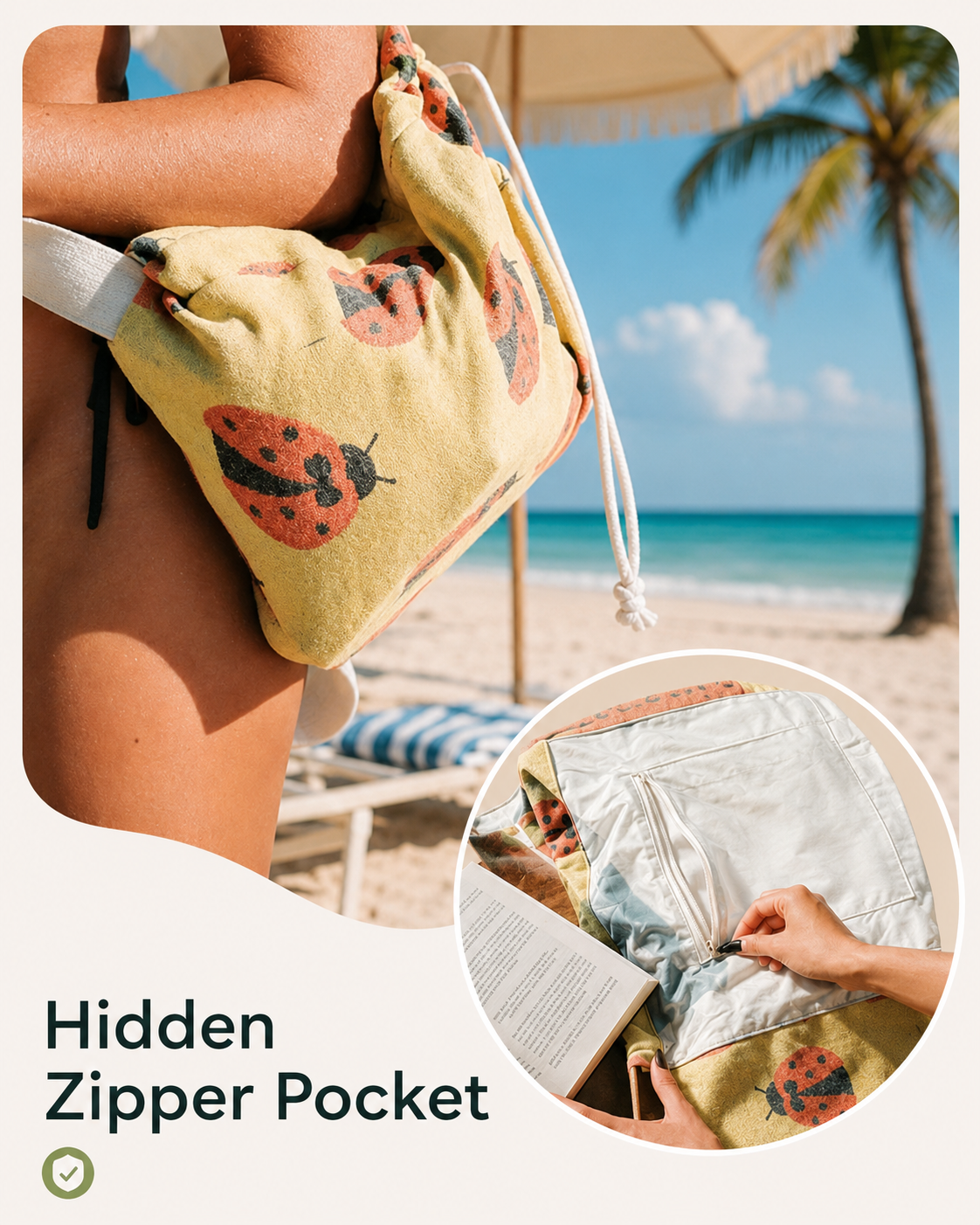 2-in-1 Turkish Cotton Towel Bag