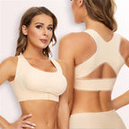 Front Closure Cross-Back Wireless Posture Bra