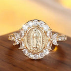 Elegant Virgin Mary Emblem Ring: Sacred Detail for Daily Devotion