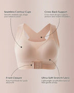 Front Closure Cross-Back Wireless Posture Bra