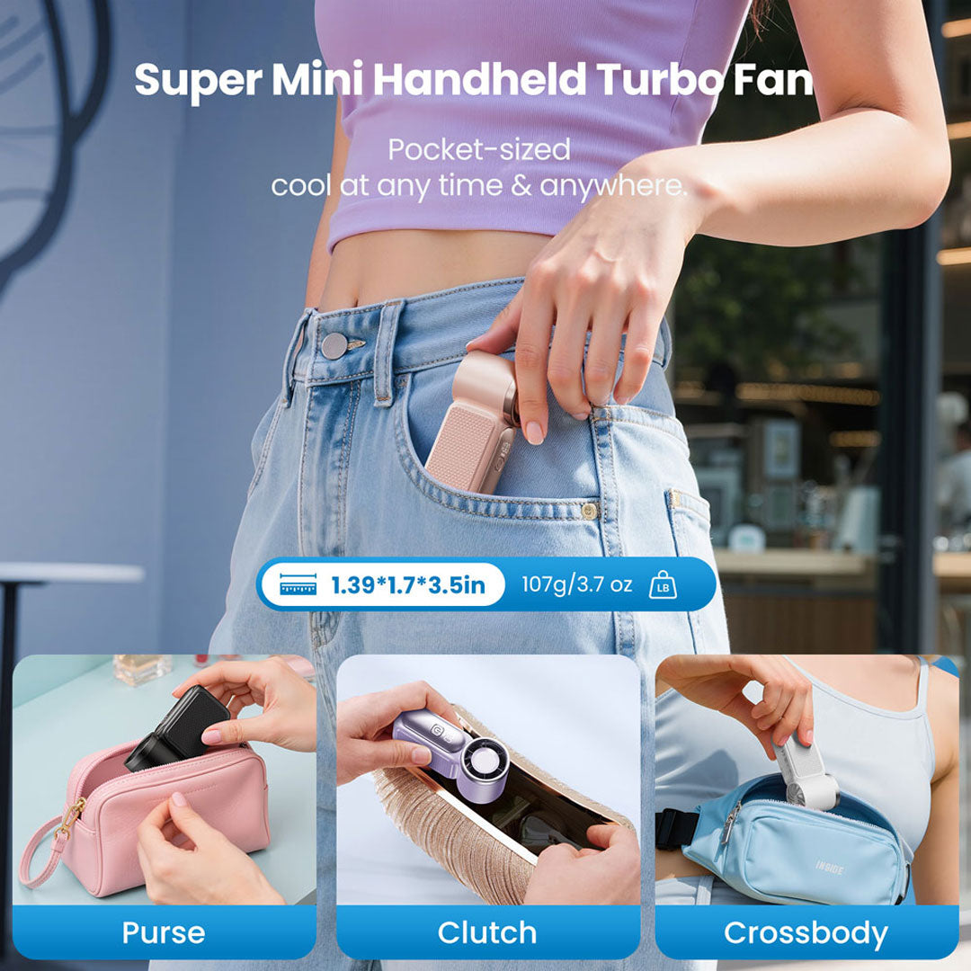 Ultra Compact Turbo Handheld Fan with LED Display
