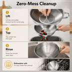 Heavy Duty Thickened Stainless Steel Kitchen Funnel with 304 Strainer