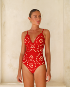 Flower Hollow One Piece Swimsuit and Skirt*