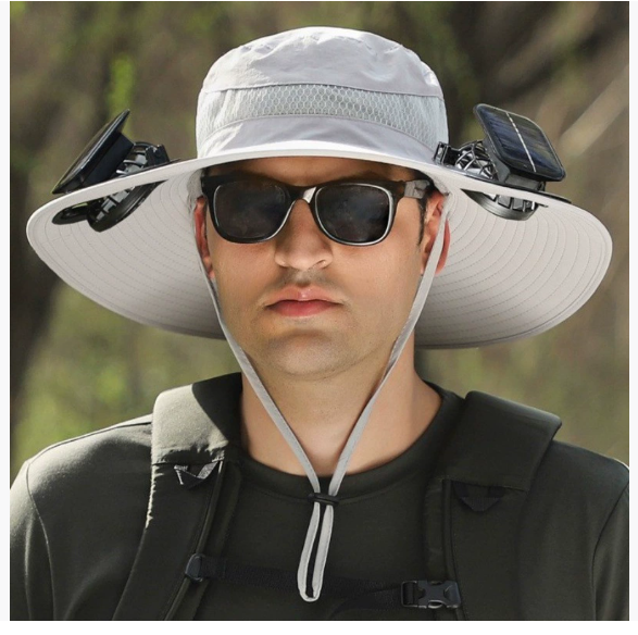 Long Lasting Battery High Wind Solar Fan Fisherman Hat for Men