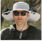 Long Lasting Battery High Wind Solar Fan Fisherman Hat for Men
