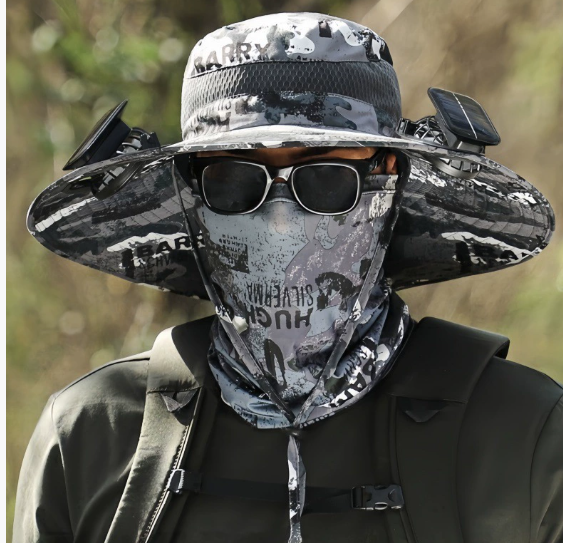 Long Lasting Battery High Wind Solar Fan Fisherman Hat for Men
