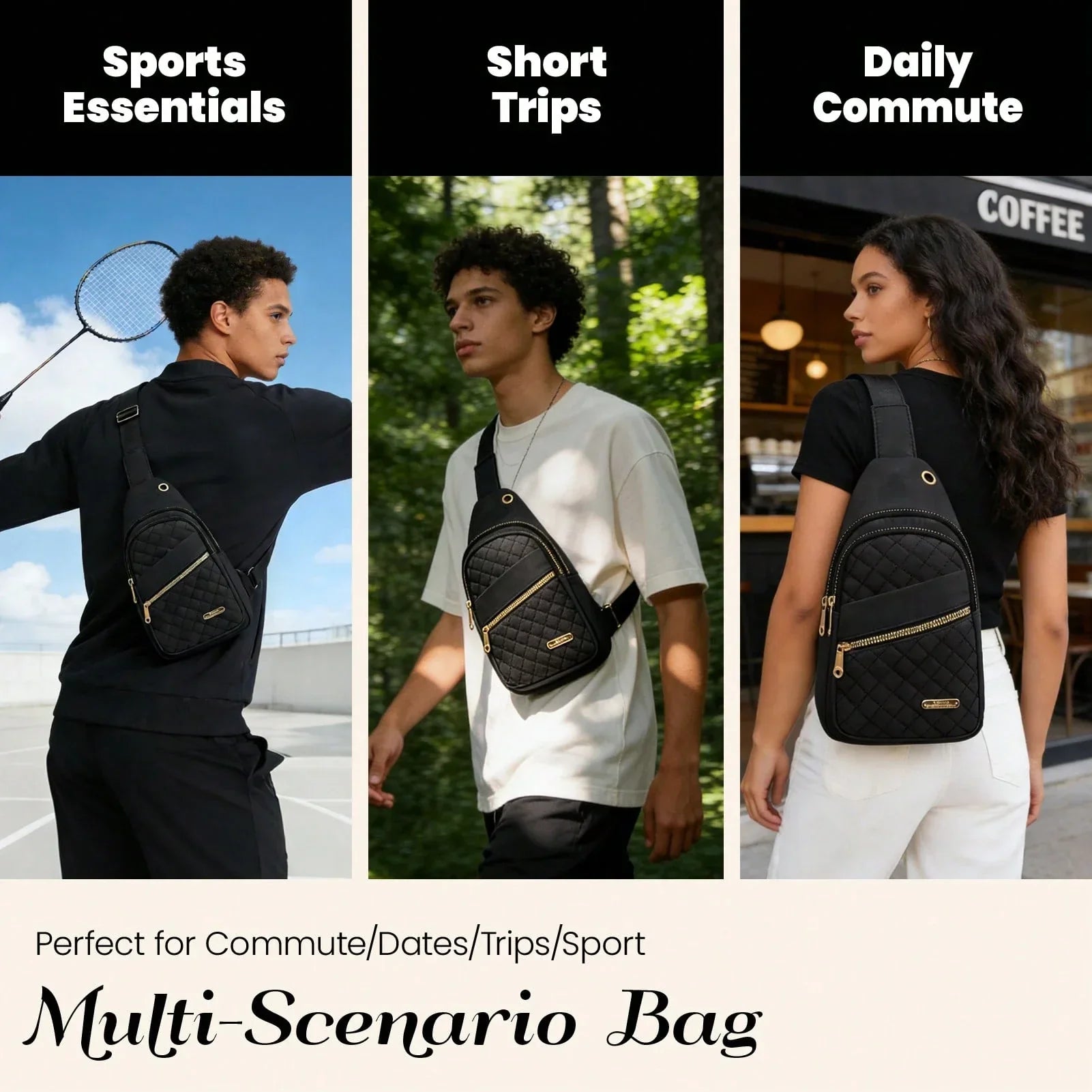 Fashionable Quilted Crossbody Bag