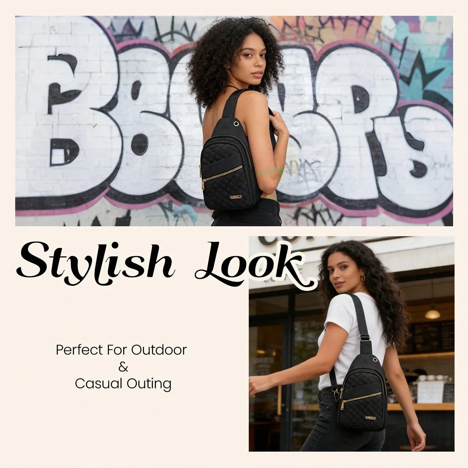 Fashionable Quilted Crossbody Bag