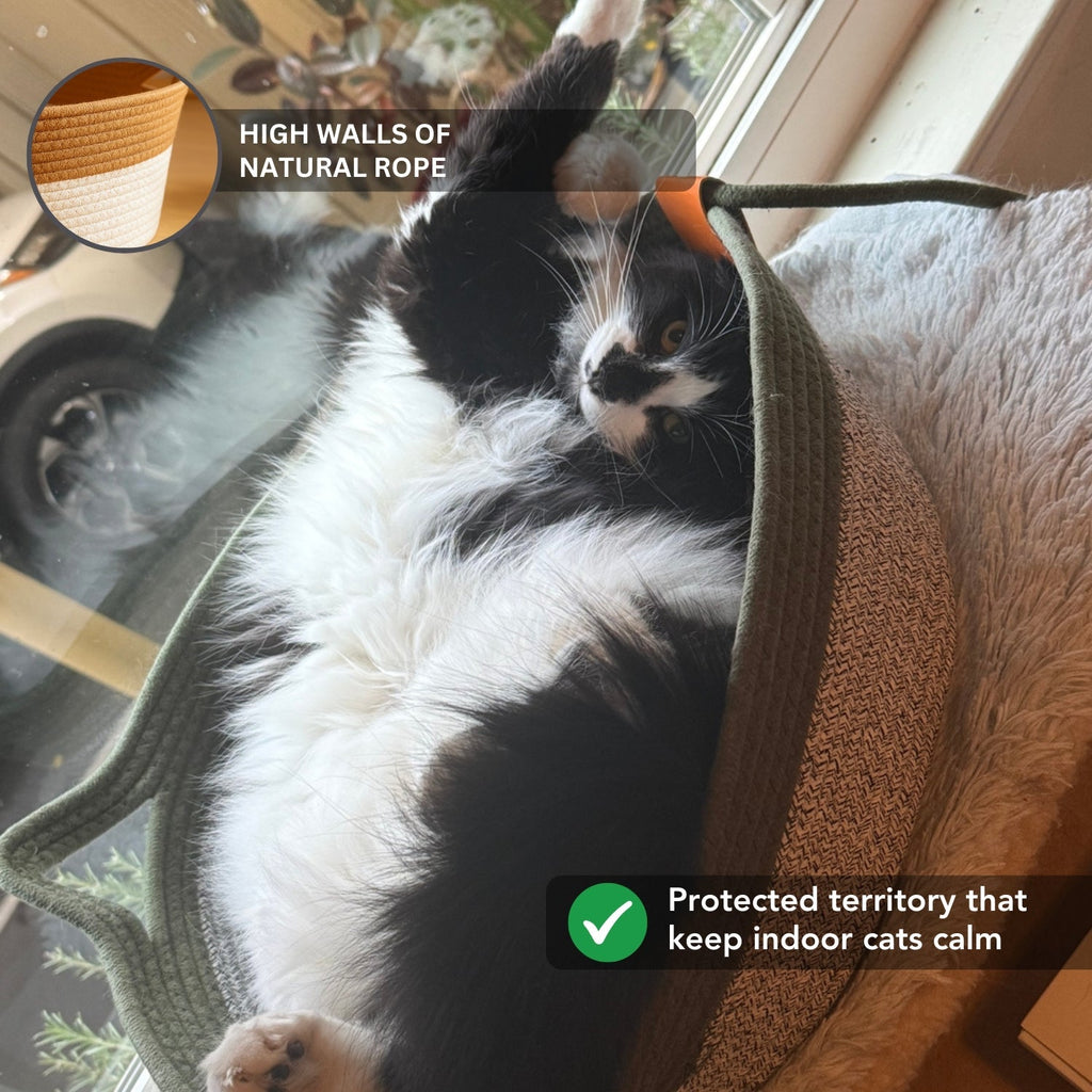 Portable Handwoven Cozy Cat Nest Bed
