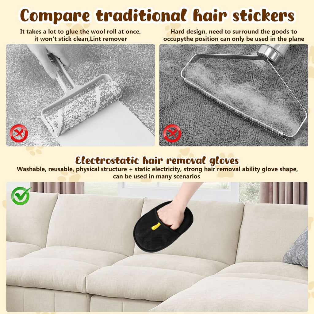 FurFlood Saver Double-Sided Pet Grooming Gloves