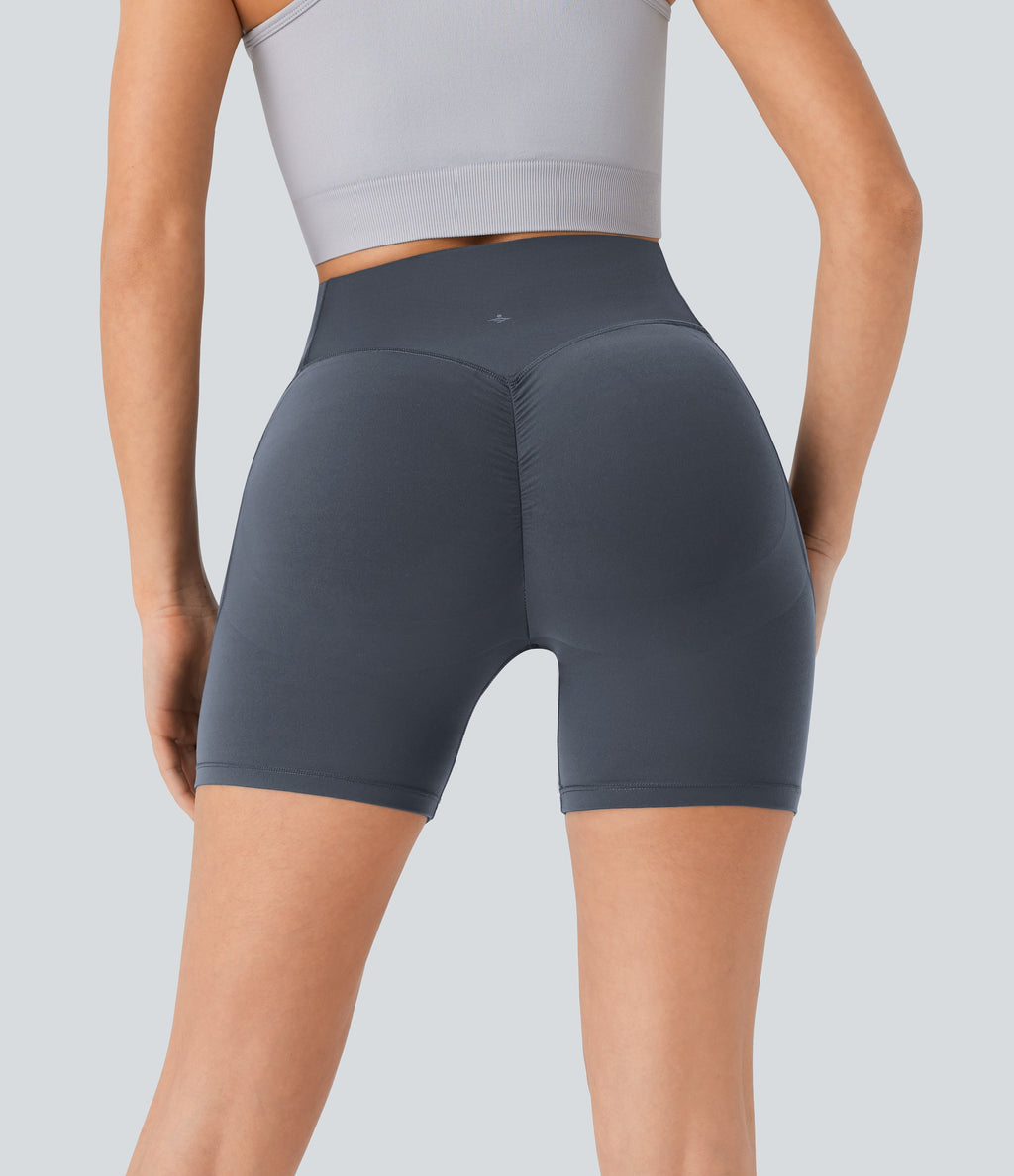 High Waisted Butt Lifting Tummy Control Shaping Workout Biker Shorts 5''