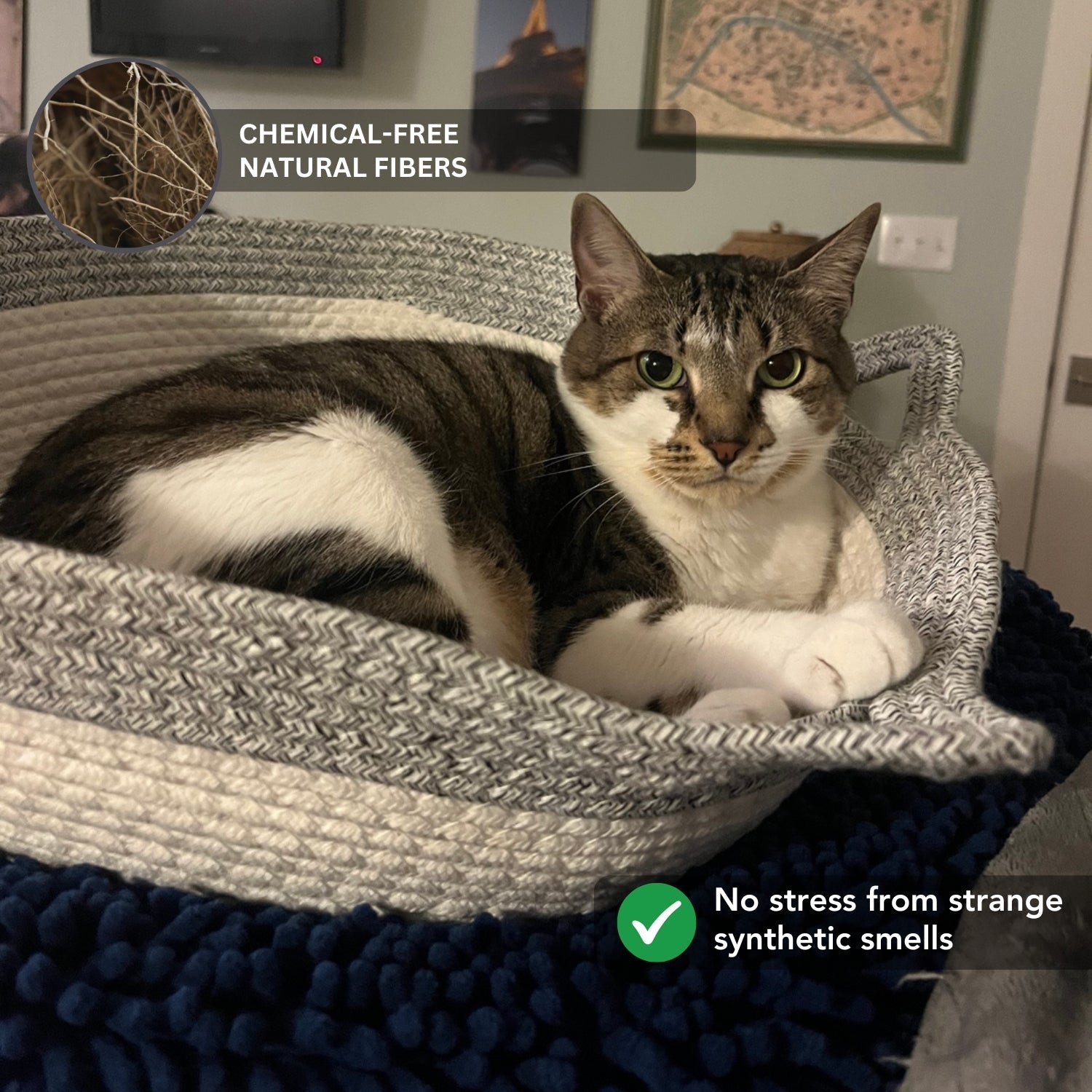 Portable Handwoven Cozy Cat Nest Bed