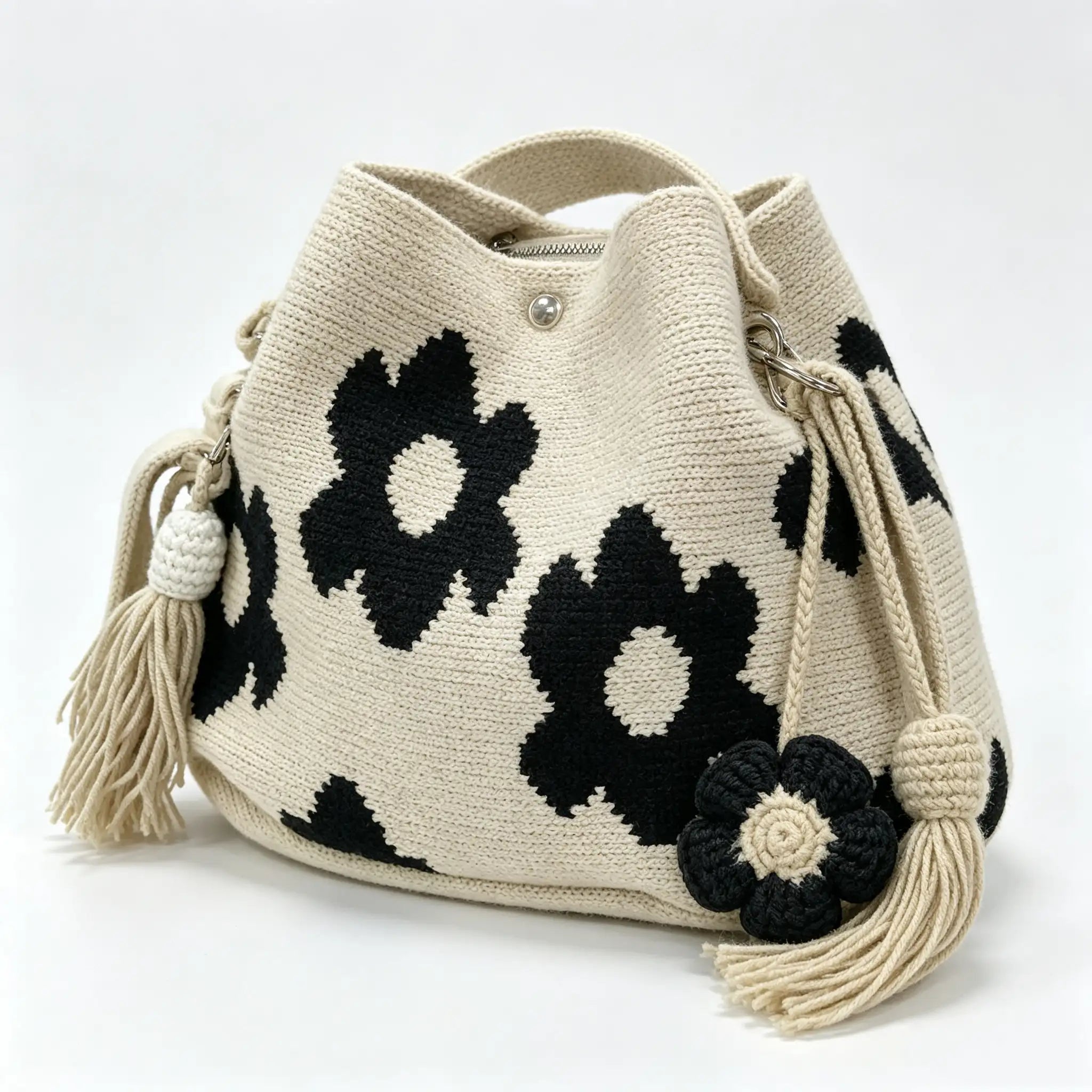 Crochet Bucket Bag for Women