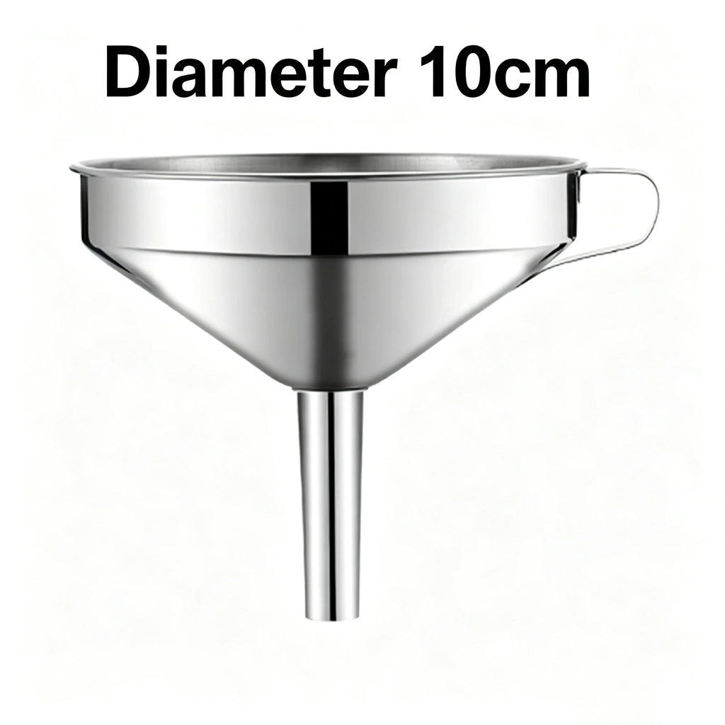 Heavy Duty Thickened Stainless Steel Kitchen Funnel with 304 Strainer