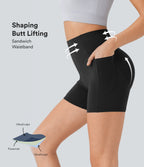 High Waisted Butt Lifting Tummy Control Shaping Workout Biker Shorts 5''
