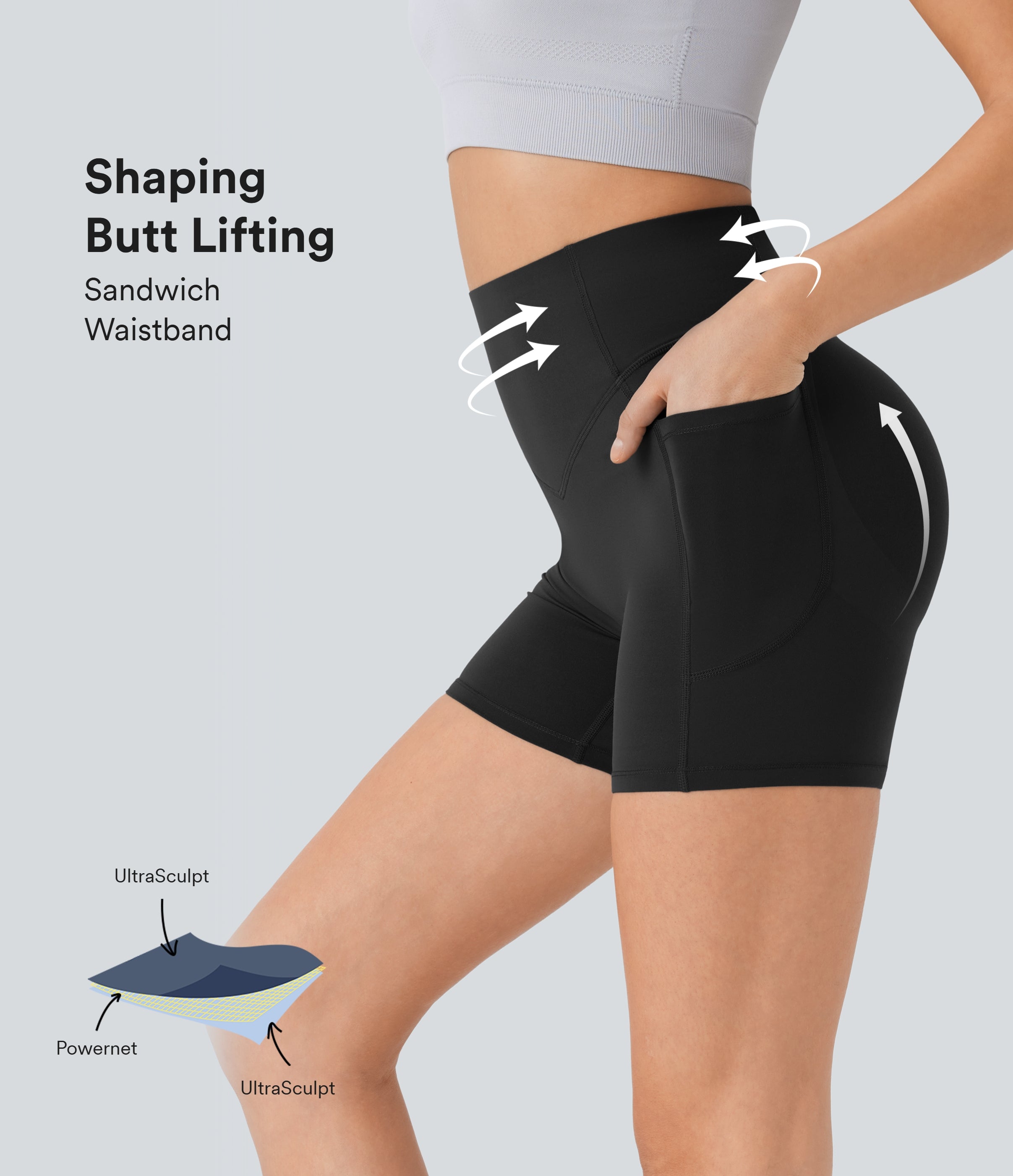 High Waisted Butt Lifting Tummy Control Shaping Workout Biker Shorts 5''