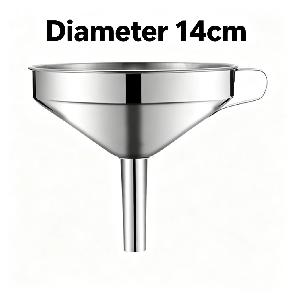 Heavy Duty Thickened Stainless Steel Kitchen Funnel with 304 Strainer