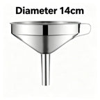 Heavy Duty Thickened Stainless Steel Kitchen Funnel with 304 Strainer