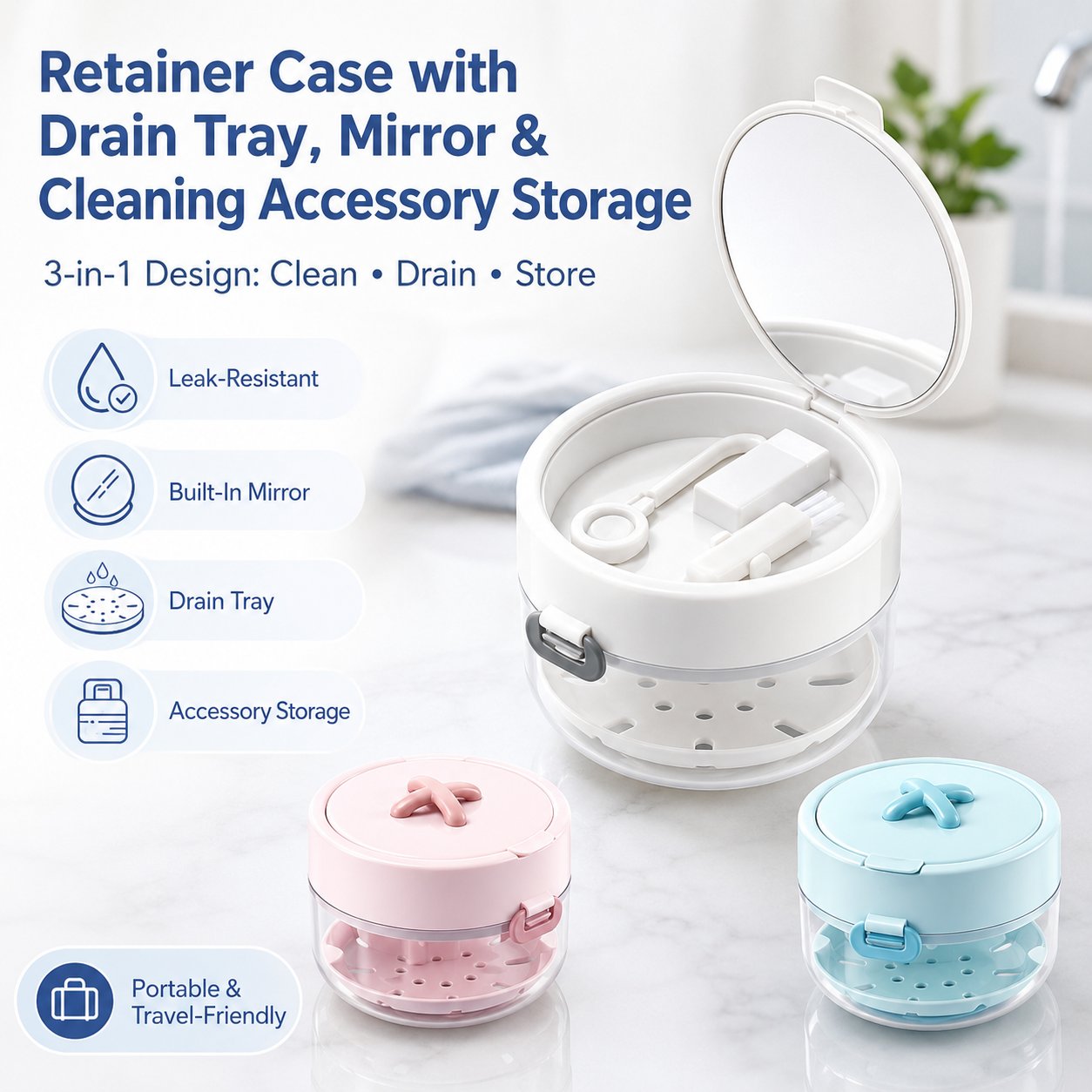 3-in-1 Retainer Cleaning Storage Case