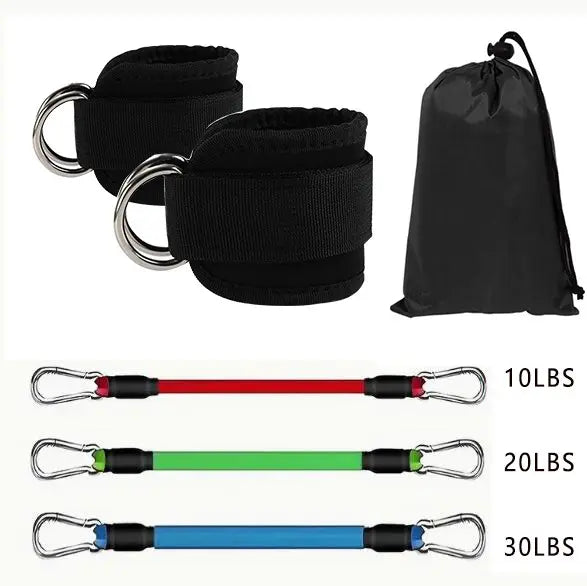 Adjustable Ankle Resistance Bands Set, 10/20/30LB Leg Hip Training Bands with Storage Bag