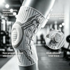 Knob-Adjustable Silicone Shock-Absorbing Knee Sleeve with Dual Spring Support