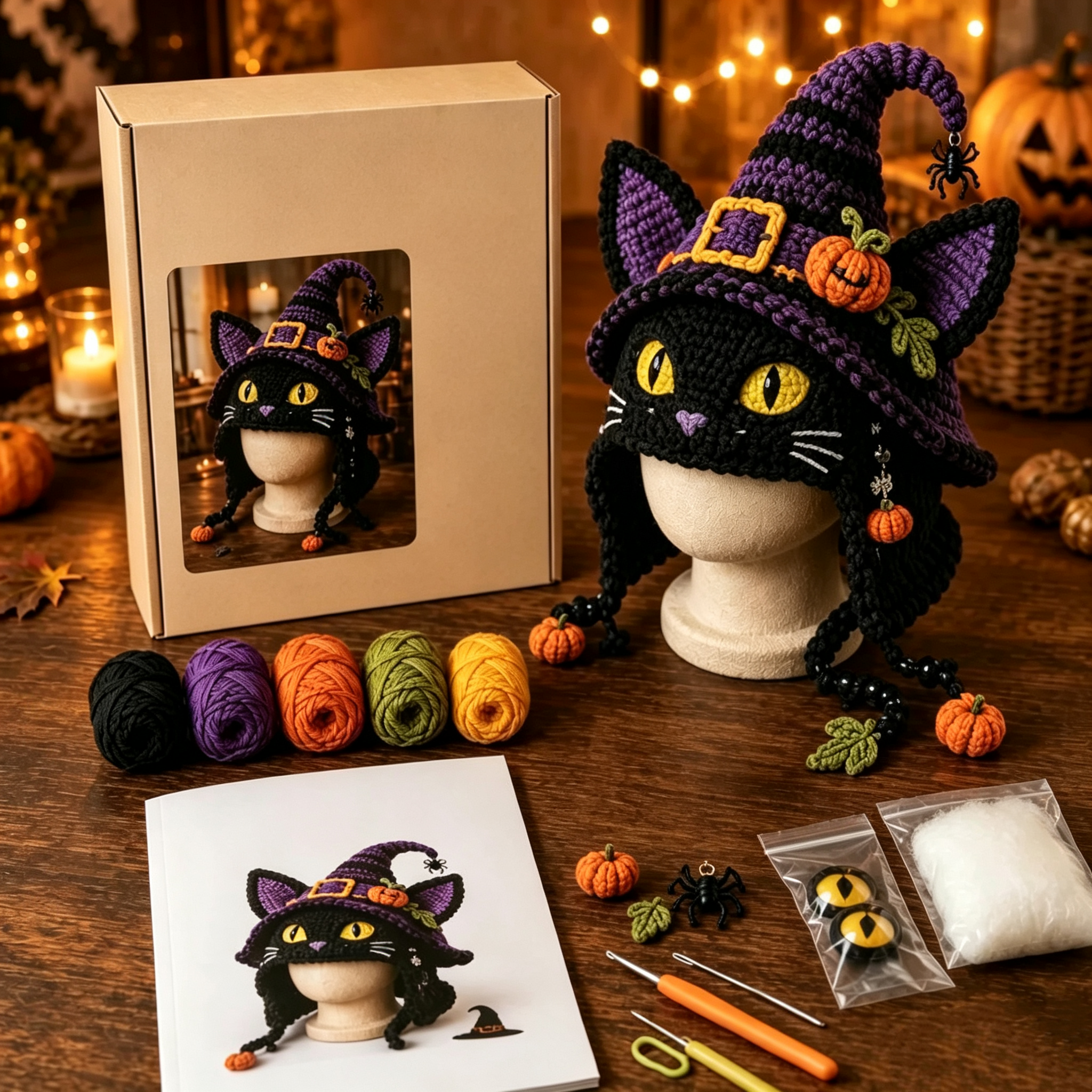 Halloween Monster Hood DIY Crochet Kit