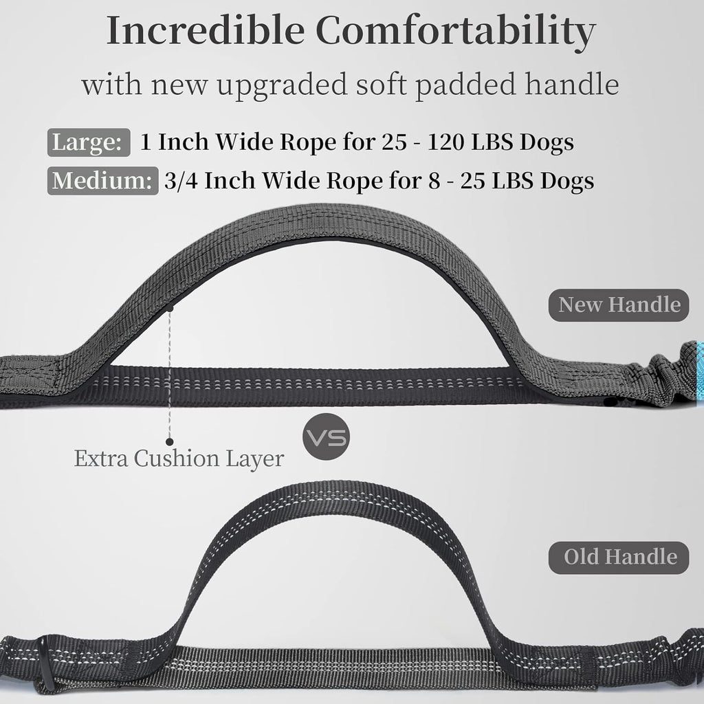 Hands Free Bungee Dog Leash with Detachable Zipper Pouch