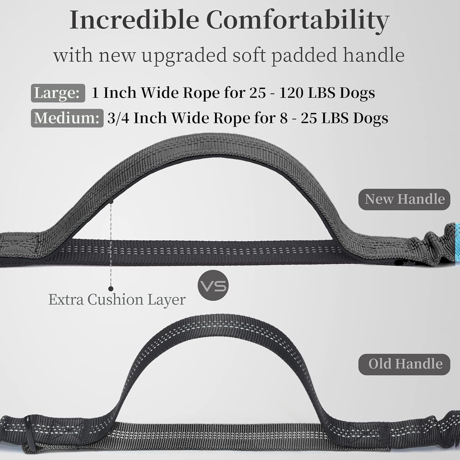 Hands Free Bungee Dog Leash with Detachable Zipper Pouch