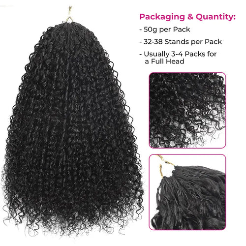 50g/Pack – Knotless Boho Braids, Curly & Wavy Textures