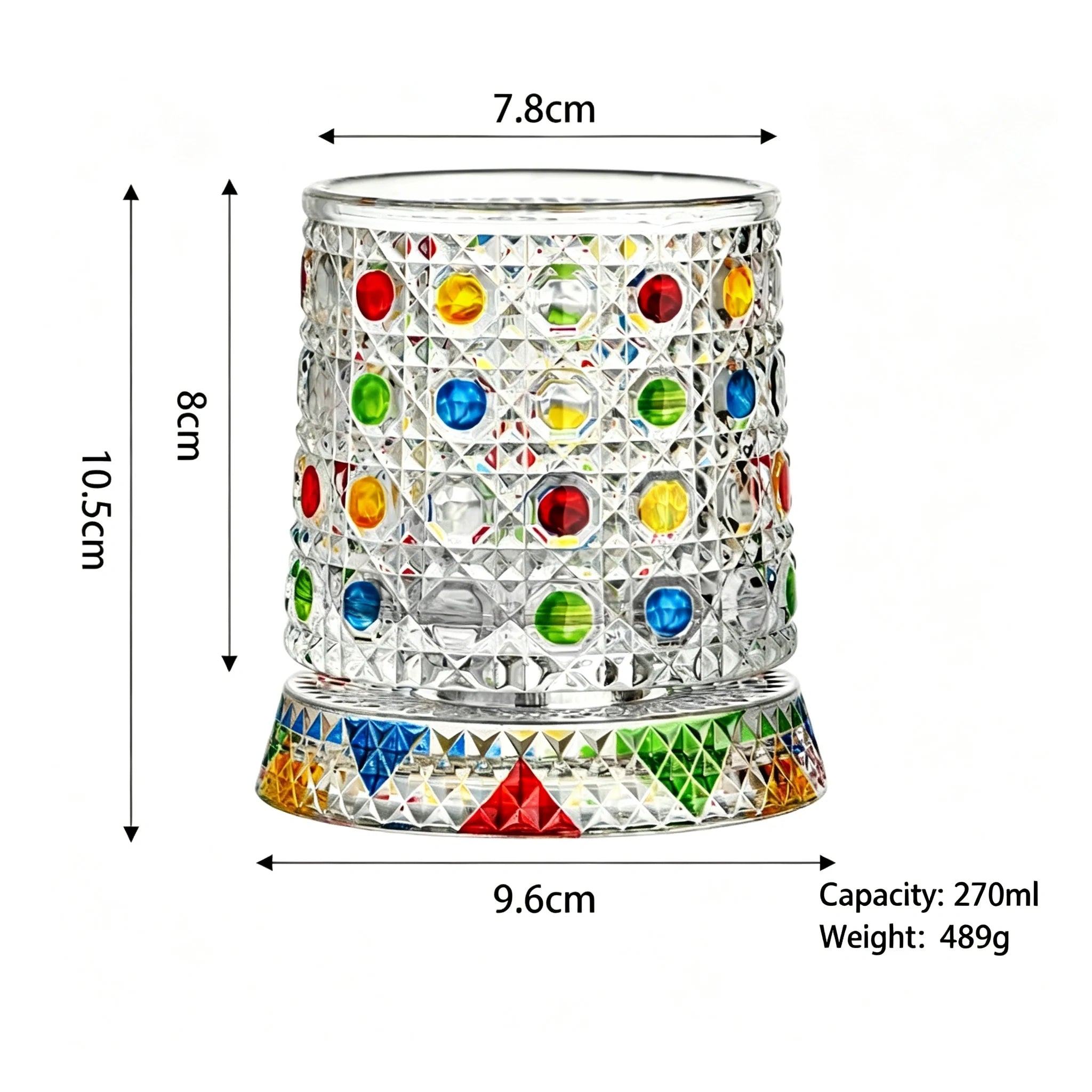 Hand Painted Embossed Rotating Whiskey Glass