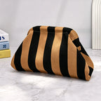 Women's Striped Clip-Top Cloud Handbag