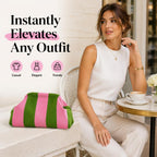 Women's Striped Clip-Top Cloud Handbag