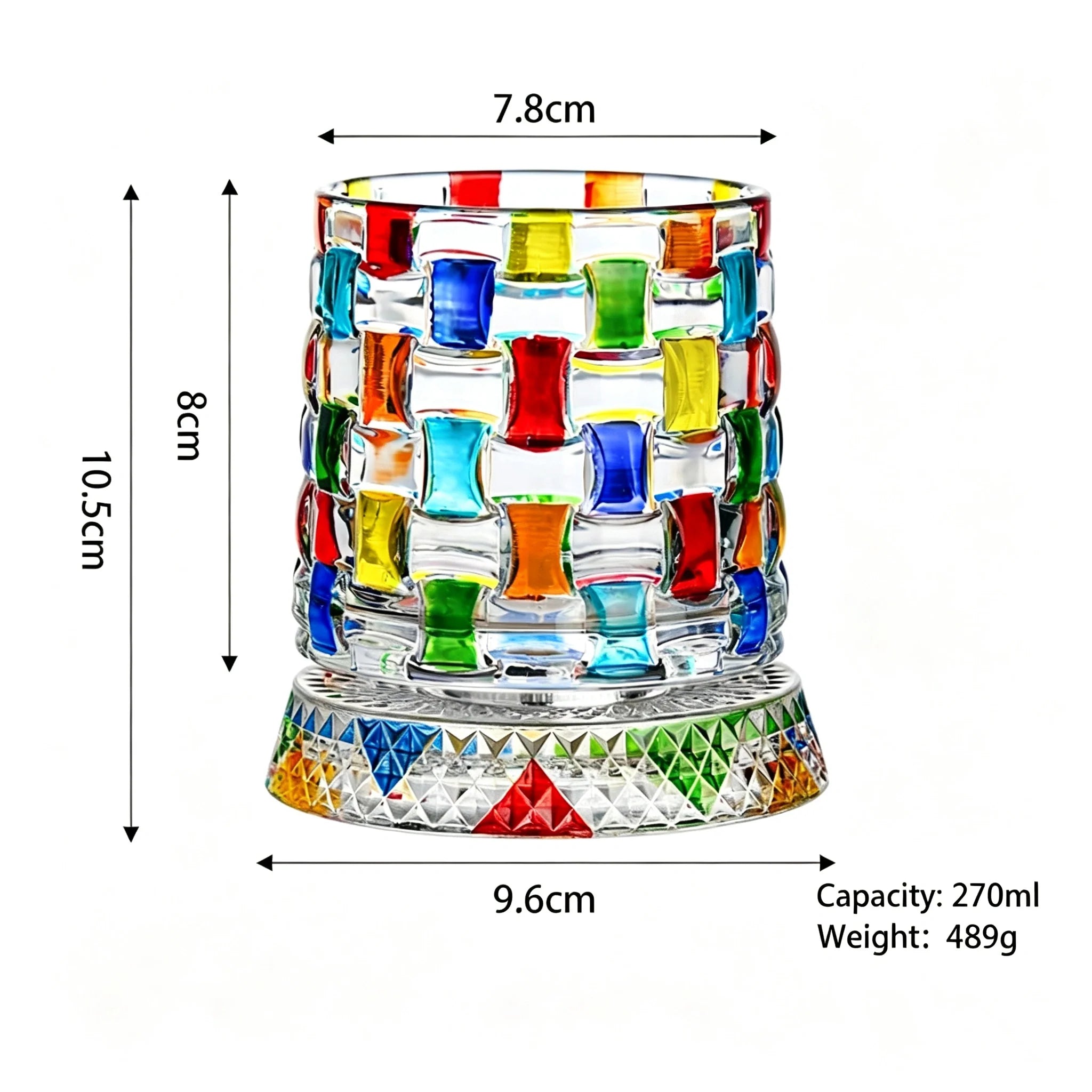 Hand Painted Embossed Rotating Whiskey Glass